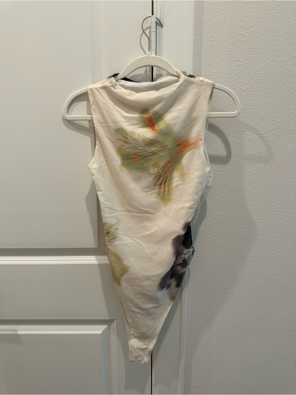 SHEIN Cream Tie-Front Cami Bodysuit